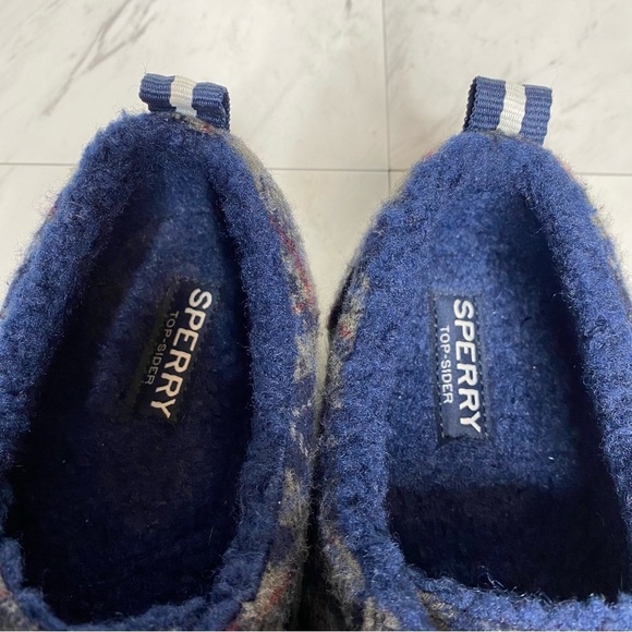 New! Sperry Pier Wave Blue Plaid Slip On Sneaker 9 - Picture 12 of 14